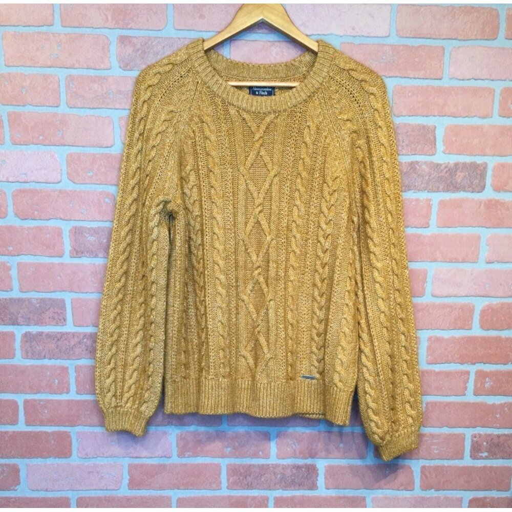 Abercrombie & Fitch Cable Knit Sweater Size XL Pullover Preppy Old Money